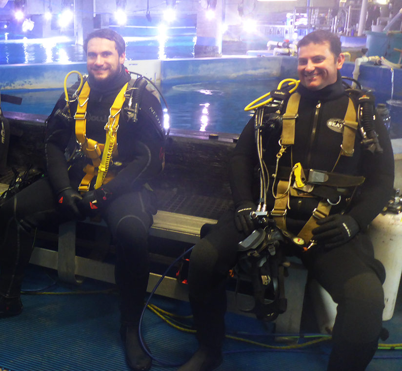 ADAS Part 1 occupational diving students at Aquarium