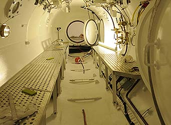 Inside a recompression chamber